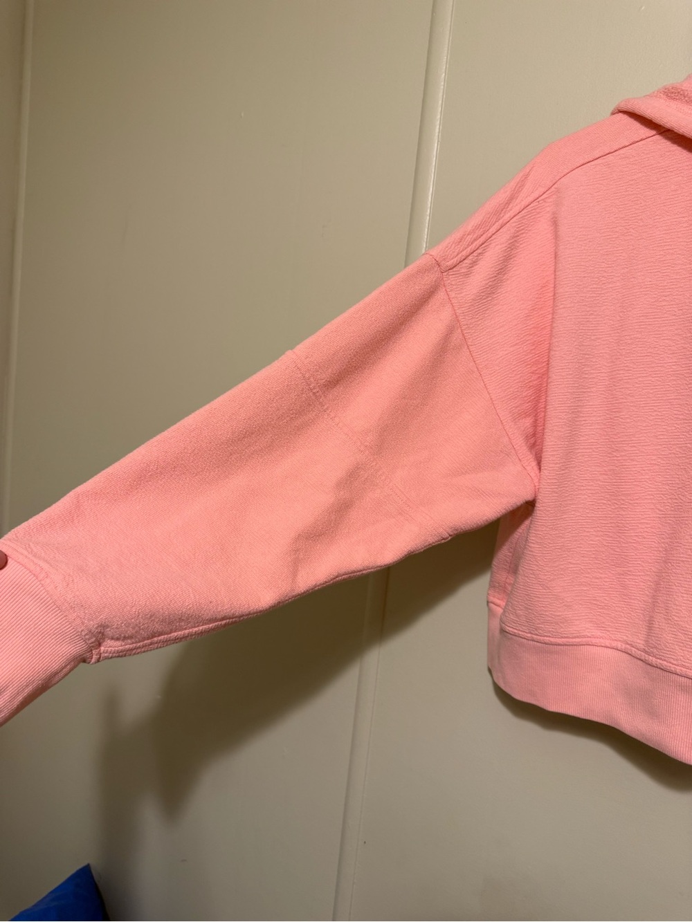 Aerie Quarter Zip Pullover Hoodie Sweatshirt Cropped Oversized Pink Size S - Picture 2 of 12